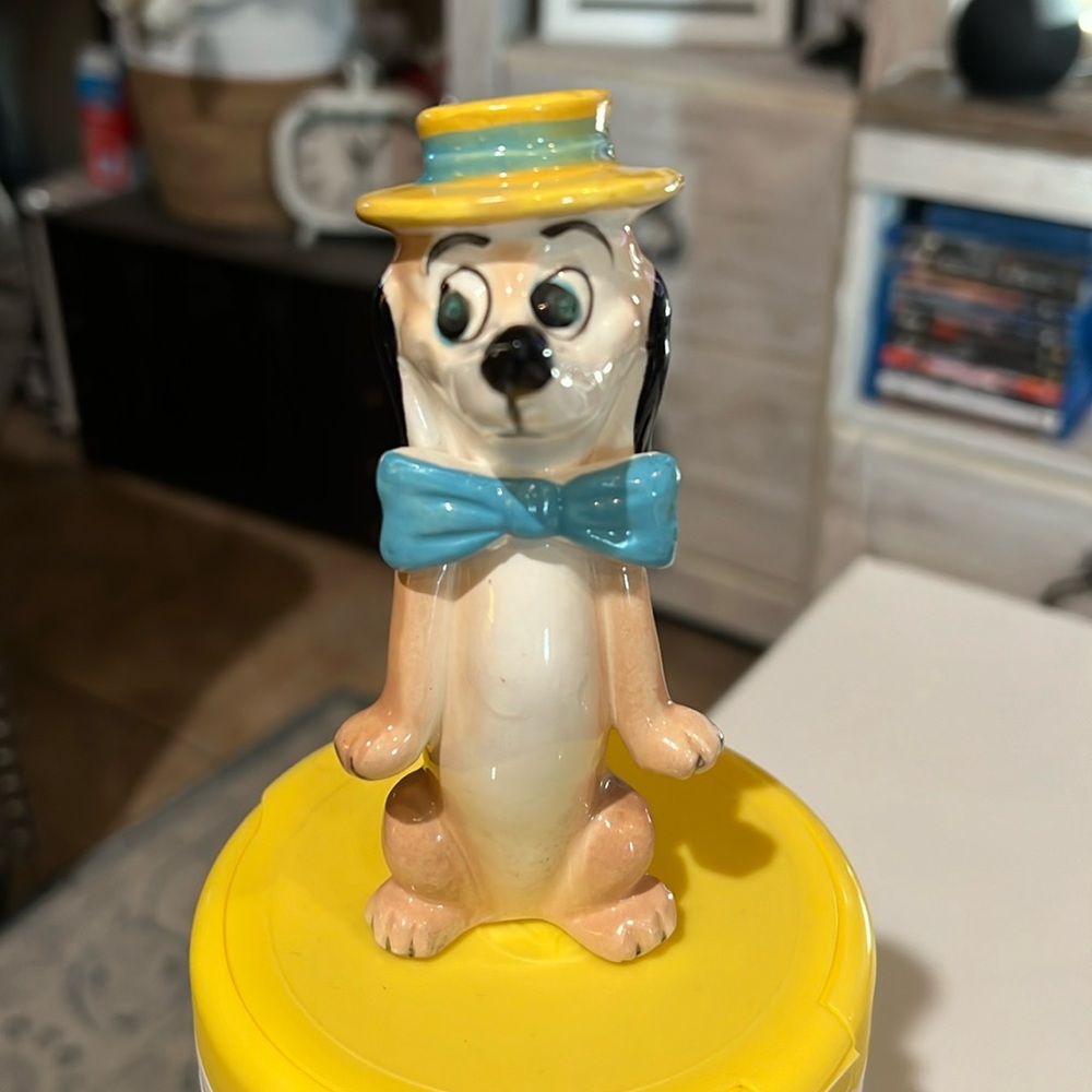 Vintage Rare Japan Anthropomorphic Dog with bow tie and hat figurine